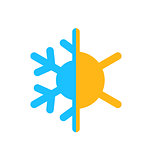 Logo of symbol climate balance, isolated on white background