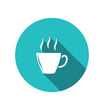 Coffee or tea cup, trendy flat minimal style