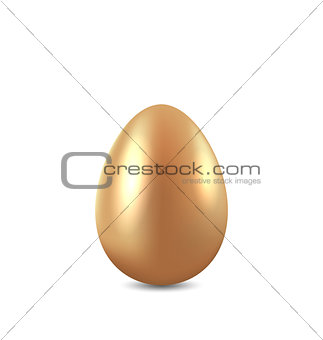 Easter golden egg isolated on white background