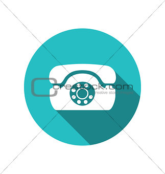 Web icon of retro telephone, trendy flat minimal style