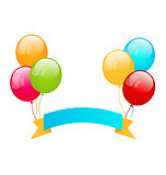 Colorful balloons with ribbon for place your text