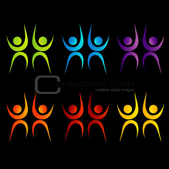 Abstract people- colorful people isolated logos