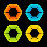 Set of colorful flower logos