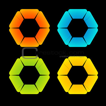 Set of colorful flower logos