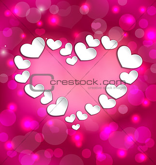 Lighten background with hearts for Valentine Day