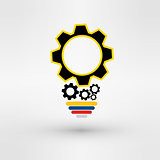 light bulb with gears and cogs working together, idea concept
