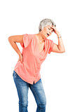 Old woman with a back pain 