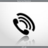 Vector phone handse web flat icon