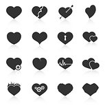 Set of abstract heart icons