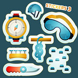 Colored vector stickers for rock climbing