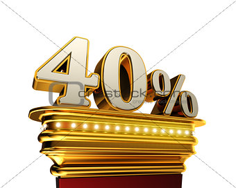 Forty percent figure over white background