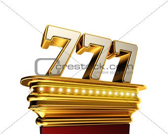 Number 777 over white background