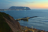 The Coastline of Lima, Peru at Twilight