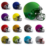 American Football Helmets Illustration