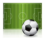 Soccer Ball Football and Field Isolated Illustration