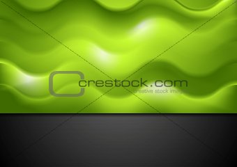 Abstract green waves background