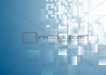 Blue shiny squares tech background