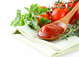 natural tomato sauce (ketchup) with herbs and spices