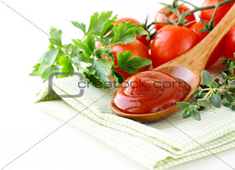natural tomato sauce (ketchup) with herbs and spices