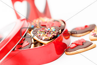 isolated gingerbread valentine cookie heart