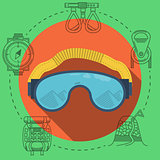 Flat vector illustration for climbing goggles