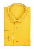 men's yellow shirt on a white background