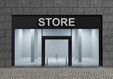 Modern Empty Store Front with Big Windows