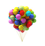 Colorful ballons bunch isolated on white background.