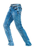 Blue jeans isolated on the white background