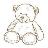 Teddy bear doodle Vector