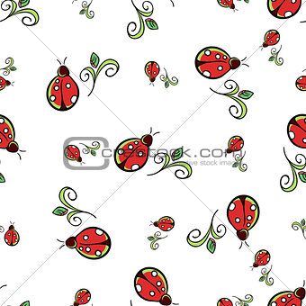 Ladybug White Pattern