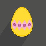 Vector easter egg on dark background with long shadow