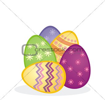 Colorful easter eggs vector icon