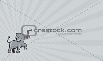 Business card Elephant Marching Prancing Cartoon