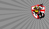 Business card English Knight Lance England Flag Shield Retro