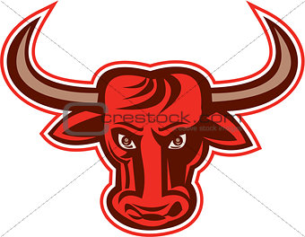 Angry Bull Head Front Retro