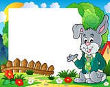 Frame with Easter rabbit theme 1