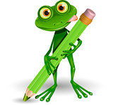 Frog with Pencil