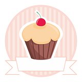 Sweet cupcake vector icon