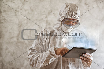 Chemical Scientist Using Digital Tablet Computer