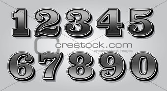 set stylized digits for design certification, invitations