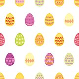 Tile vector pattern with easter eggs on white background