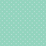 Tile vector pattern with small white polka dots on mint green background
