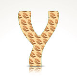 The letter Y of the alphabet made of Yam