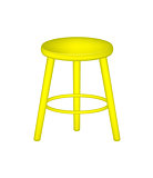 Retro stool in yellow design