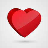 Shiny 3d red heart.