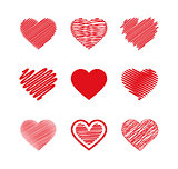 Set of valentines hearts.