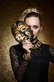 antique lady with gothic mask 