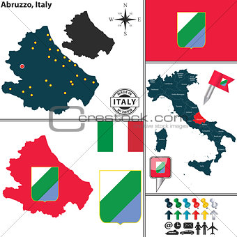 Map of Abruzzo, Italy