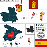 Map of Castilla-La Mancha, Spain